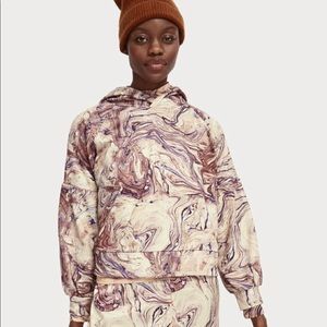 Maison Scotch & Soda Marbelized Sweatshirt with Hood